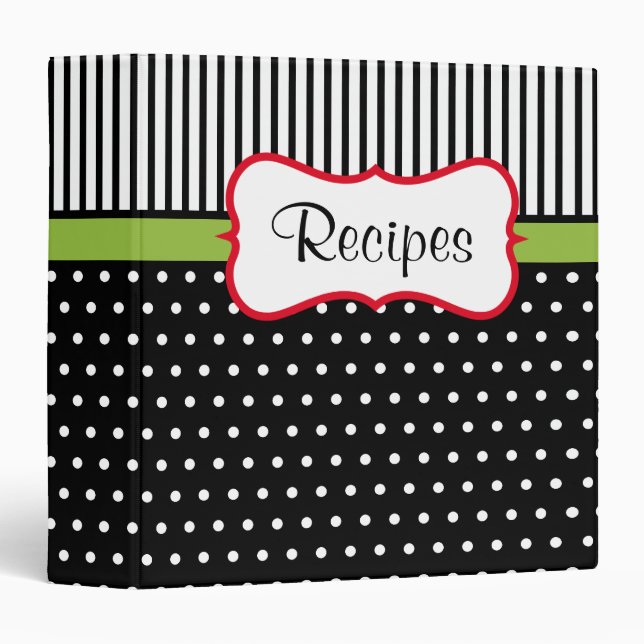 Retro Dot Recipe Binder (Front/Spine)