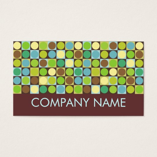 Retro dots and squares business card