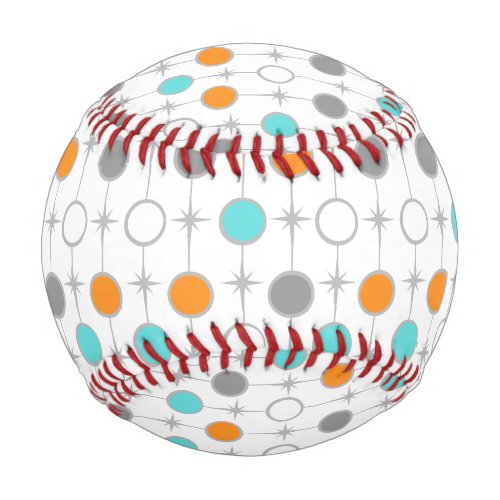 Retro Dots and Starbursts Baseball