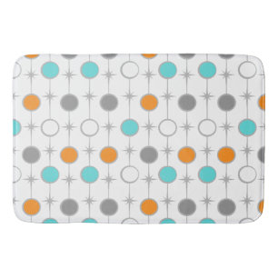 Retro Dots and Starbursts Bath Mat