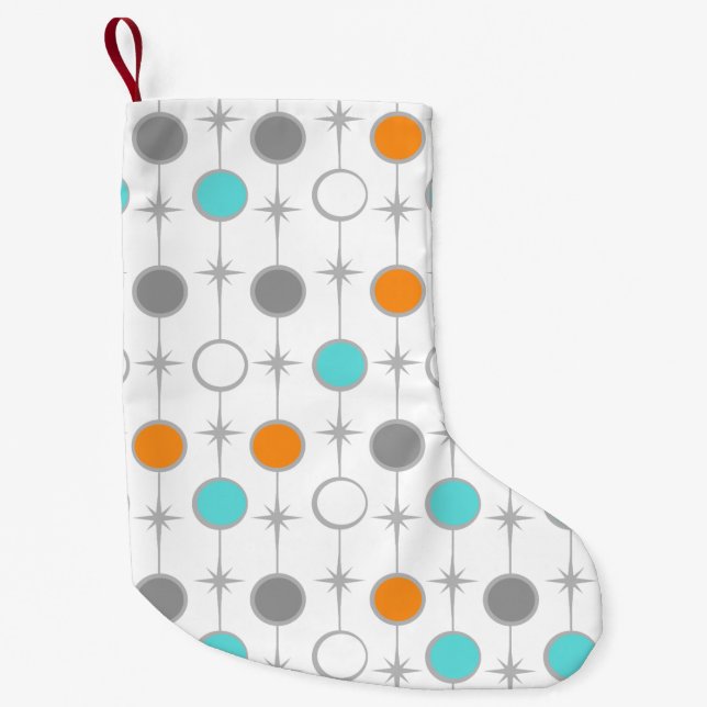 Retro Dots and Starbursts Christmas Stocking (Front)