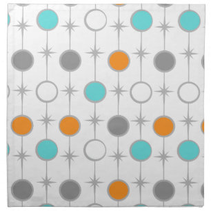 Retro Dots and Starbursts Cloth Napkin