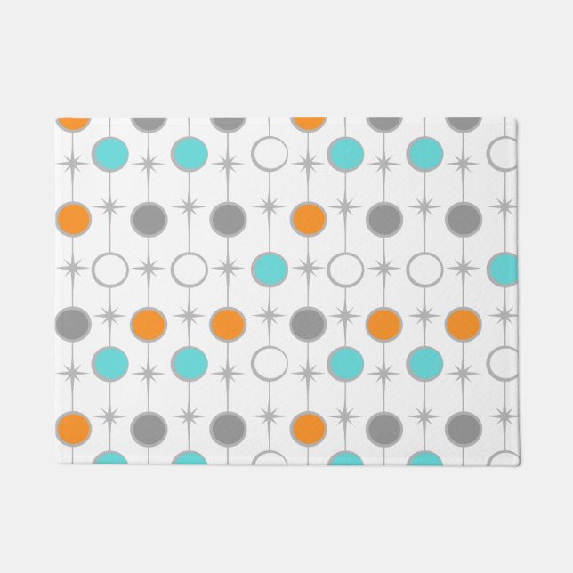 Retro Dots and Starbursts Door Mat (Front)