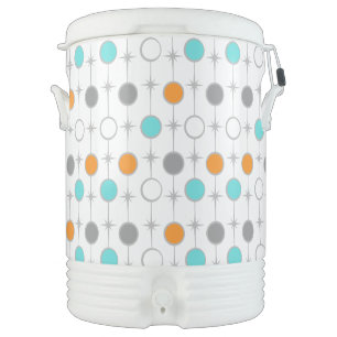 Retro Dots and Starbursts Igloo Beverage Cooler