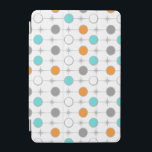 Retro Dots and Starbursts iPad Mini Cover<br><div class="desc">This customizable Retro Dots and Starbursts iPad Mini Cover design features (Wait for it.) a grid of colorful dots and starbursts. The vintage inspired turquoise; white, grey, and orange dots are separated by kitschy grey starbursts to form a geometric pattern. Customize the background color on this mid century modern product...</div>
