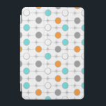 Retro Dots and Starbursts iPad Mini Cover<br><div class="desc">This customizable Retro Dots and Starbursts iPad Mini Cover design features (Wait for it.) a grid of colorful dots and starbursts. The vintage inspired turquoise; white, grey, and orange dots are separated by kitschy grey starbursts to form a geometric pattern. Customize the background color on this mid century modern product...</div>
