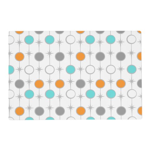 Retro Dots and Starbursts Laminated Placemat
