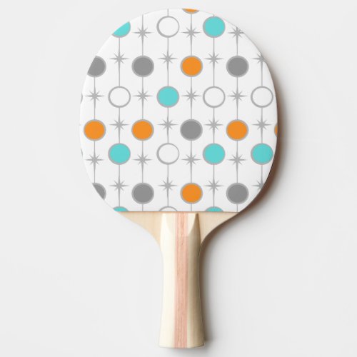 Retro Dots and Starbursts Ping Pong Paddle