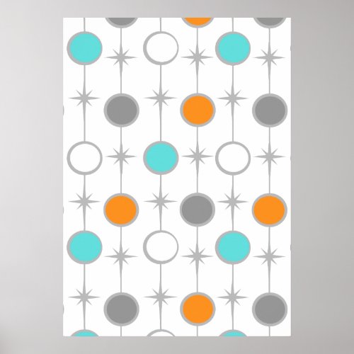 Retro Dots and Starbursts Poster