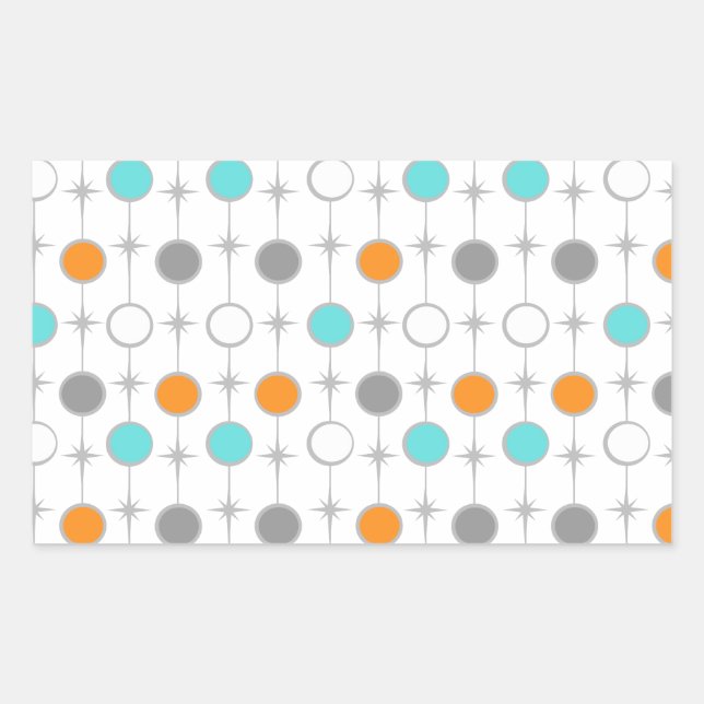 Retro Dots and Starbursts Stickers (Front)