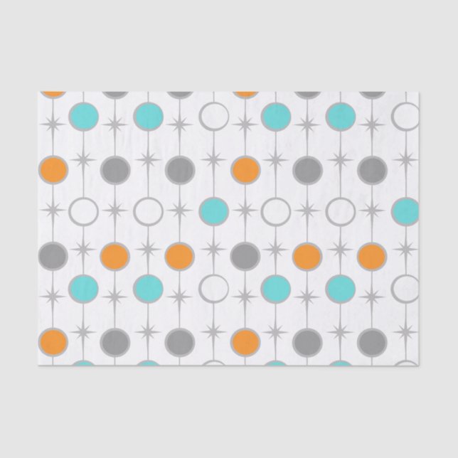 Retro Dots and Starbursts Tissue Paper (Front)