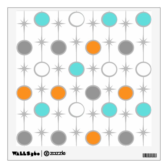 Retro Dots and Starbursts Wall Decal (Front)