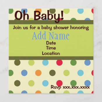Retro Dots Baby Shower Invitation by jgh96sbc at Zazzle