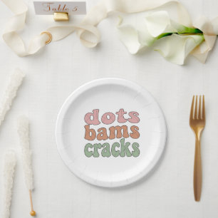 Retro Dots Bams Cracks Mahjong Party Decor - Cute  Paper Plates