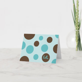 Retro Dots Blue Note Card (Blank)