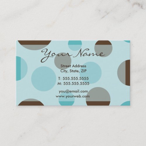 Retro Dots (Blue) Profile Cards Business Card Template