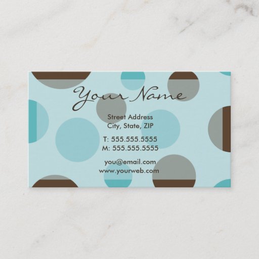 Customizable Retro Dots (Blue) Profile Cards Business Card Template