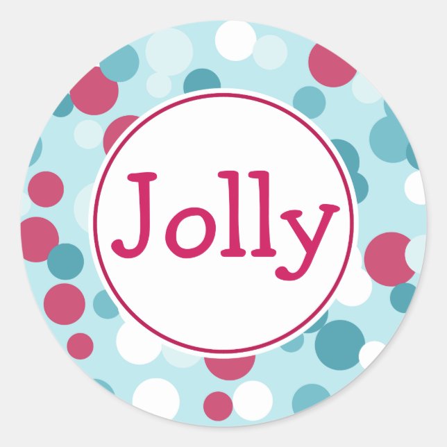 Retro Dots Christmas Stickers (Front)