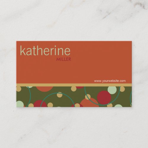 Retro Dots Circles Custom Template Profile Card Business Card