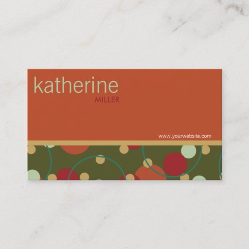 Customizable Retro Dots Circles Custom Template Profile Card Business Card