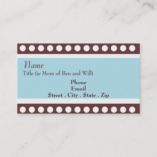 Customizable Retro Dots Mommy Card Business Cards