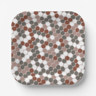 Retro dots pattern paper plates