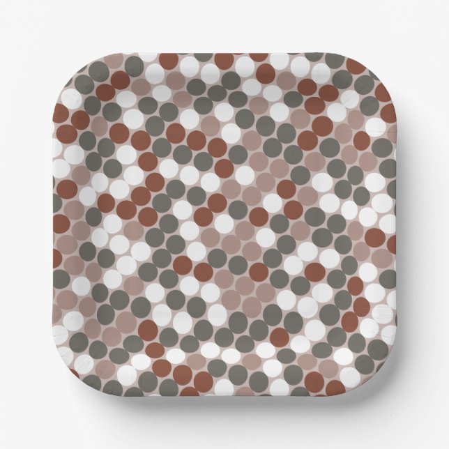 Retro dots pattern paper plates (Front)