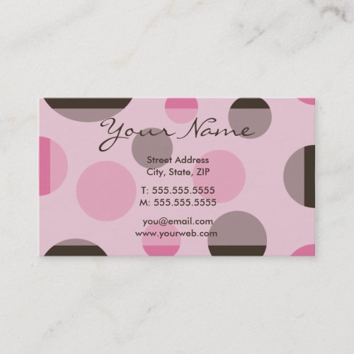 Retro Dots (Pink) Profile Cards Business Card Templates