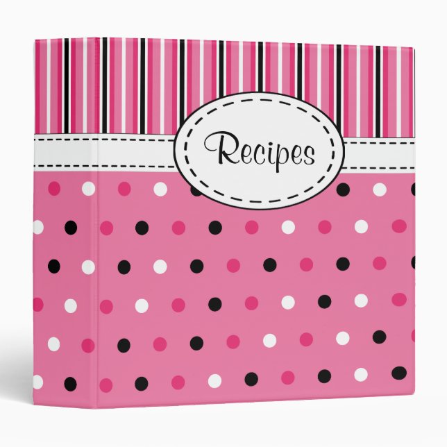 Retro Dots Recipe Binder (Front/Spine)