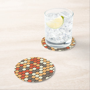 Retro dots  round paper coaster