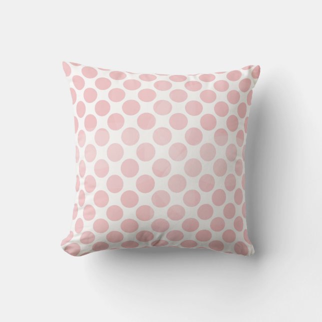 Retro dots - Shell pink Throw Pillow (Front)
