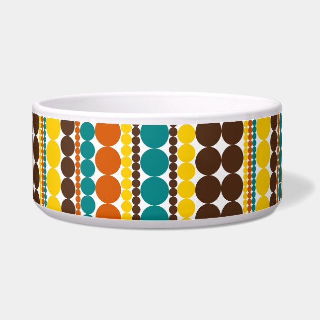 Retro Dots Vertical Stripe Pattern Bowl (Front)