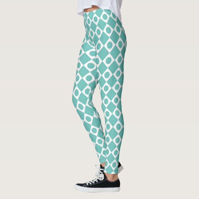 Retro Dots White Leggings (Left)