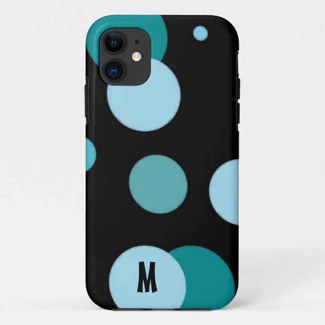 Retro Dots with Initial Case-Mate iPhone Case (Back)