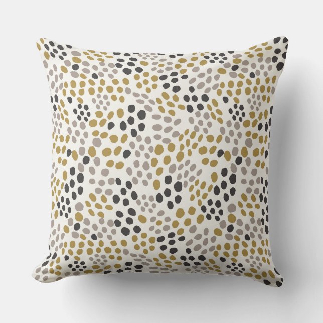 Retro Dotted Pattern for Mid Century Design Throw Pillow (Front)