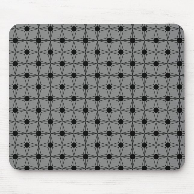 Retro Dotted Star Mousepad, Gray Mouse Pad (Front)