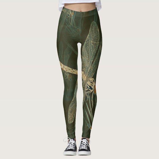 Retro Dragonflies Leggings (Front)