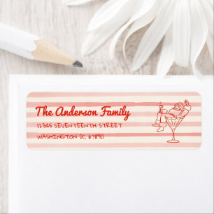Retro Drawn Red Santa Claus Merry Christmas Fun Label