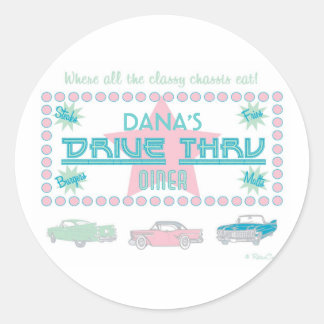 Retro Drive-Thru Diner (pk) Classic Round Sticker