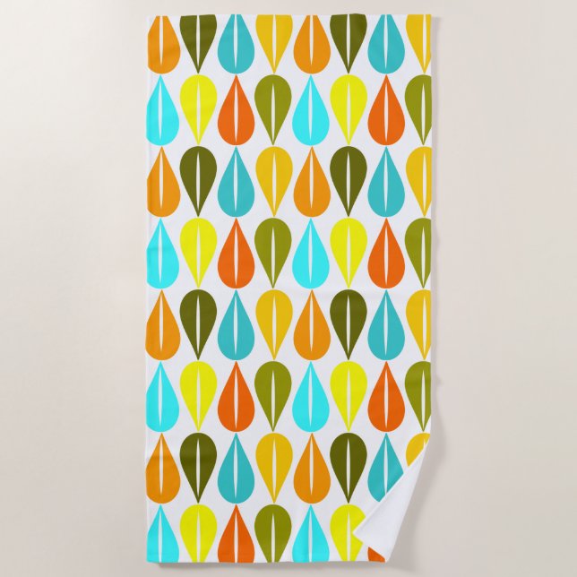 Retro Droplets Beach Towel (Front)