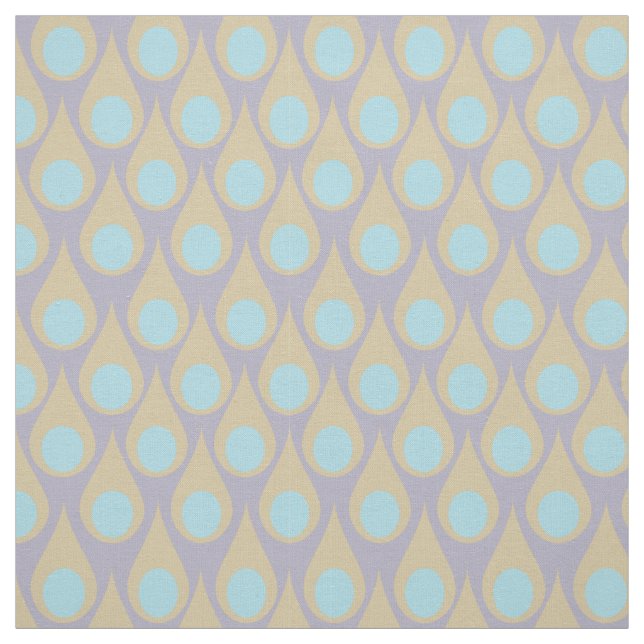 Retro Droplets in Violet and Aqua Fabric (Swatch)