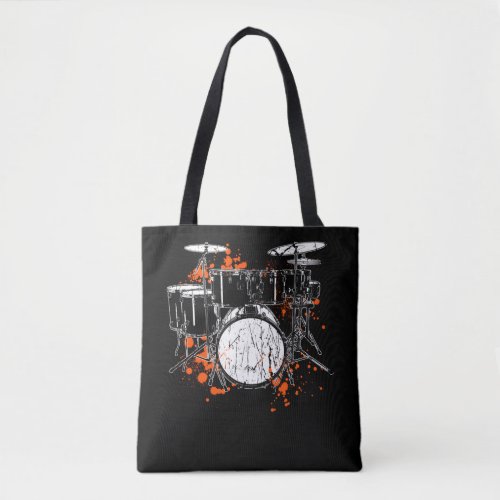 Retro Drum Set Music Drummer Tote Bag