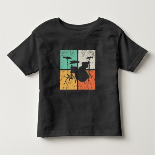 Retro Drum Set Vintage Drumming Music Drummer Toddler T_shirt