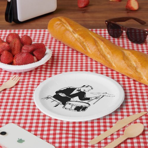 Retro Drummer Paper Plates