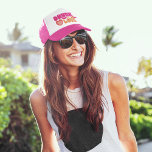Retro Drunk in Love Bride Trucker Hat<br><div class="desc">Celebrate the bride-to-be with these trendy and unique "drunk in love" trucker hats. This pink and peachy orange "drunk in love" retro themed trucker hat is perfect for a bachelorette weekend or party!</div>