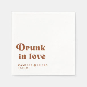 Retro Drunk In Love Personalized Napkins