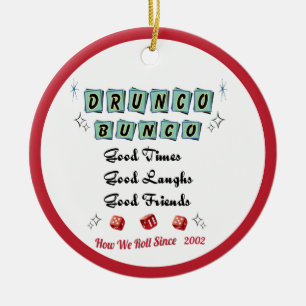 Retro Drunko Bunco Ceramic Ornament