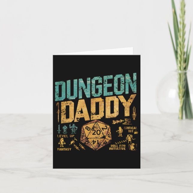 Retro Dungeon Daddy For Father  Card (Front)