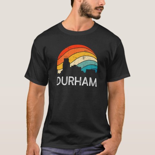 Retro Durham Skyline Vintage Urban Skyscraper T_Shirt