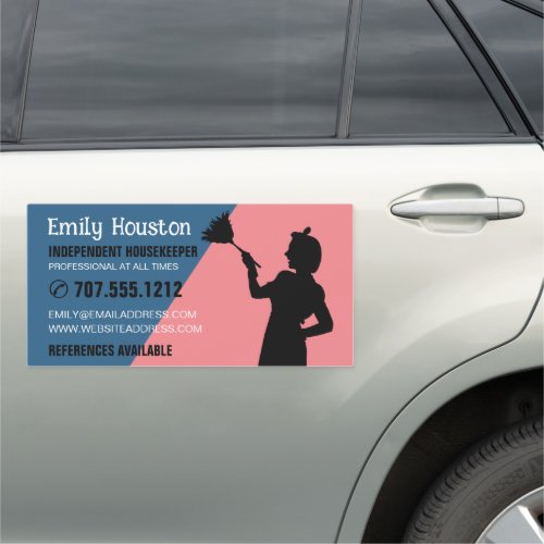 Retro Duster Silhouette Housekeeper Maid Car Magnet